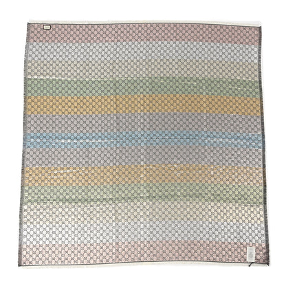 Gucci Viscose Cotton Silk Jacquard GG Monogram Shiny Summer Square Shawl Lead Multicolor 1 of 6