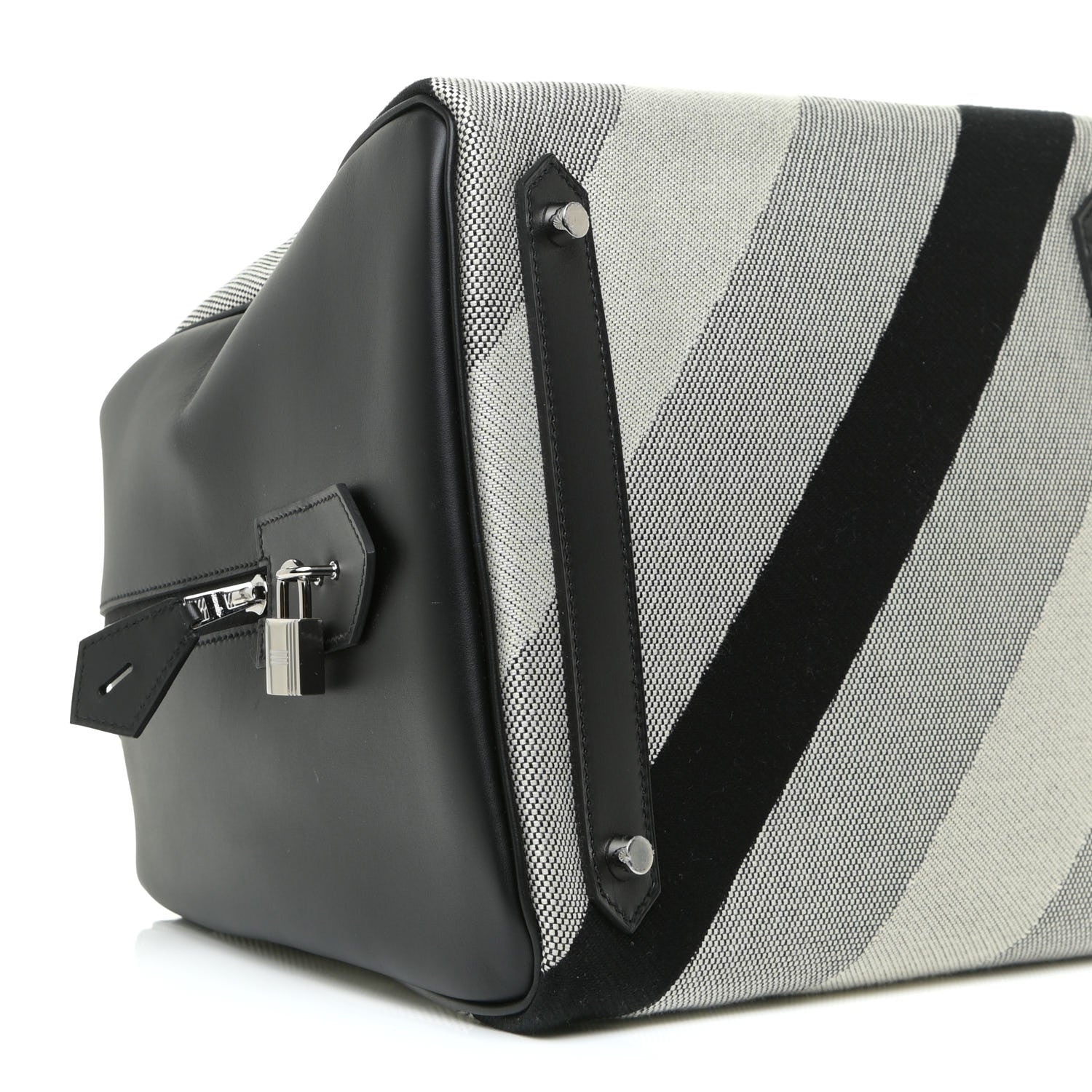 Hermes Toile H Sombrero II Bayadere Cavour Bag Ecru Black 7 of 13