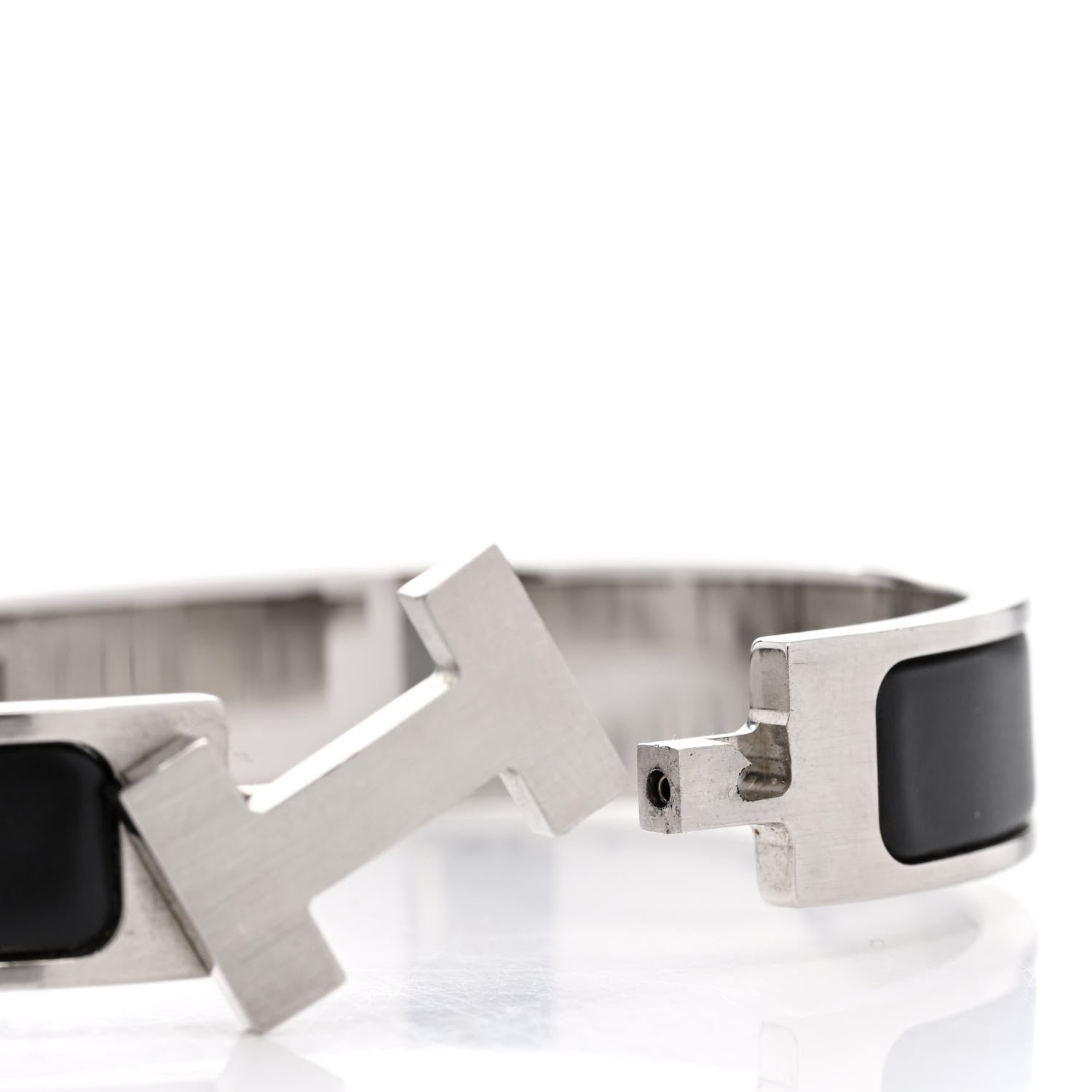 Hermes Matte Enamel Narrow Clic Clac HH Bracelet T5 Black 5 of 6