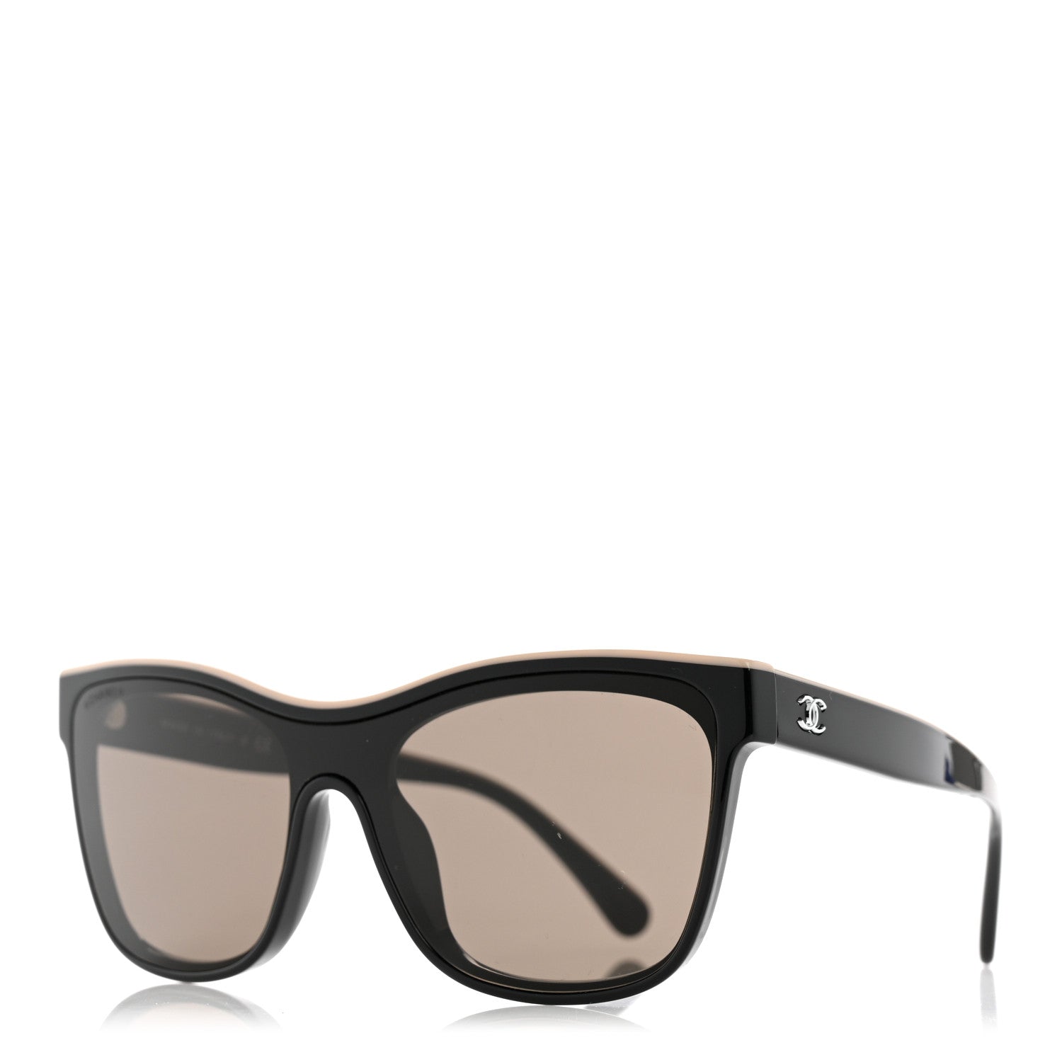 Chanel Acetate Logo Shield Sunglasses 5418 Black 1 of 8