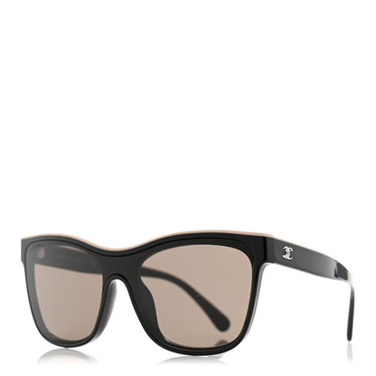 Chanel Acetate Logo Shield Sunglasses 5418 Black 1 of 8