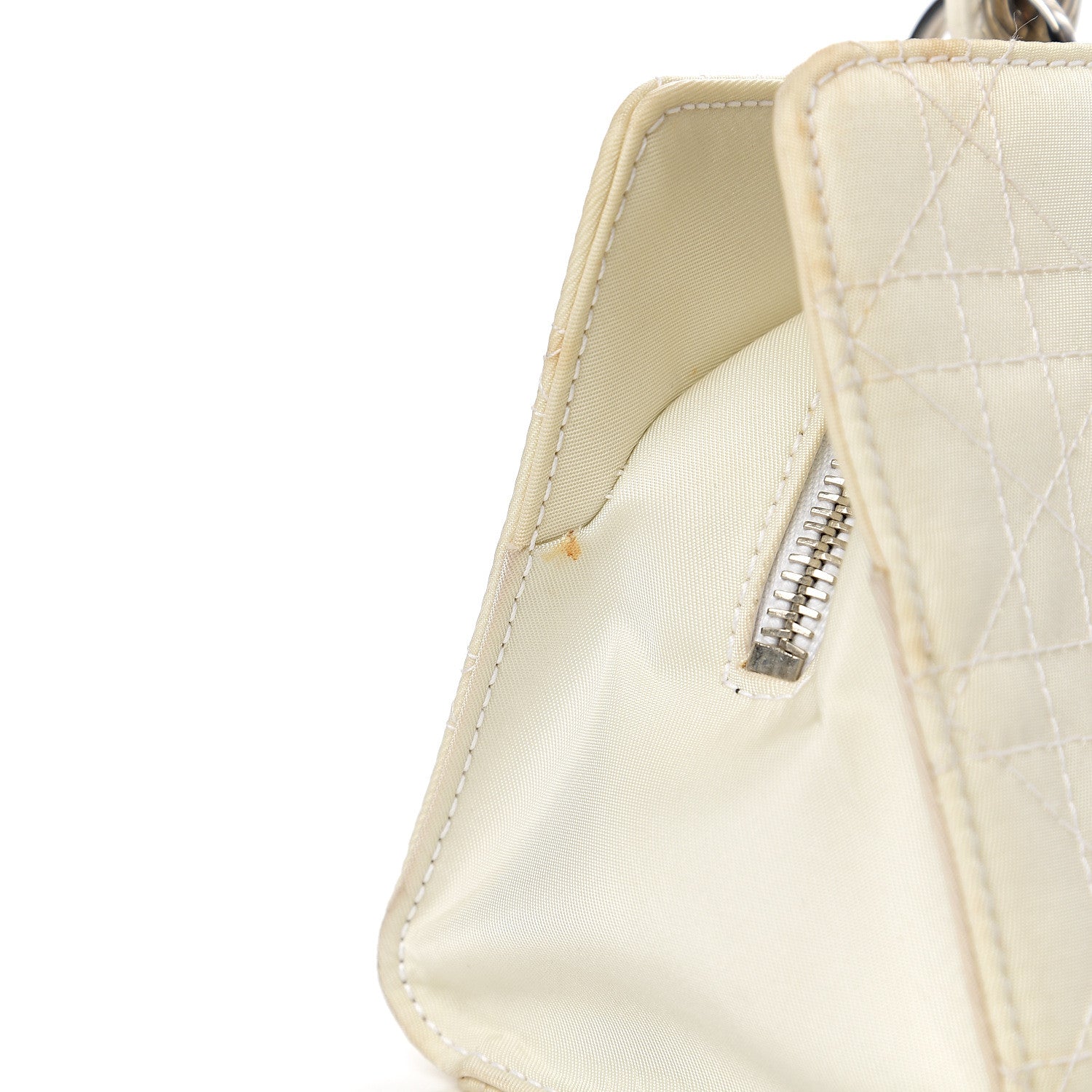 Christian Dior Nylon Cannage Stitched Small Lady Dior East West White 15 of 18