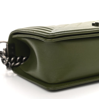 Chanel Lambskin Quilted Medium Boy Flap Green 8 of 10