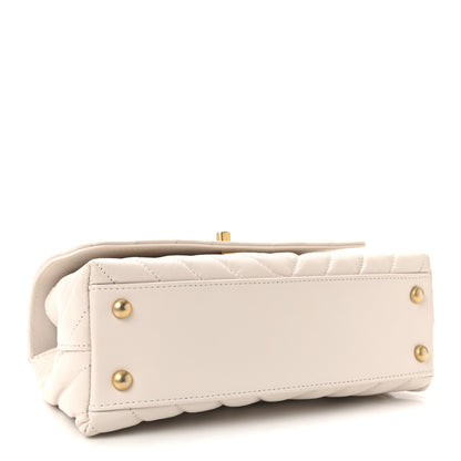 Chanel Calfskin Chevron Quilted Mini Coco Handle Flap Rose Pale 4 of 11