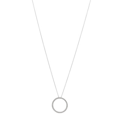 Roberto Coin 18K White Gold Diamond Medium Tiny Treasures Circle Pendant Necklace 1 of 4