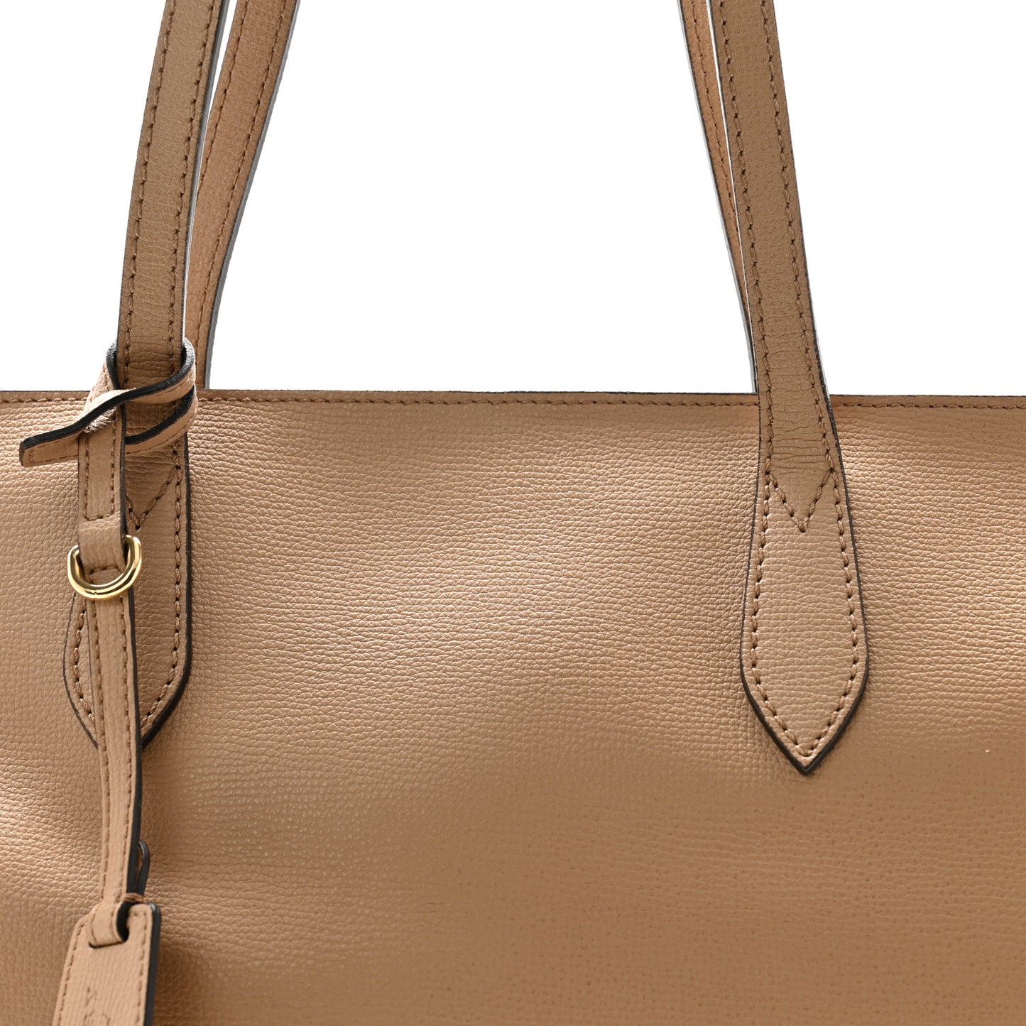 Grainy Calfskin Haymarket Check Medium Ardwell Zip Tote Camel