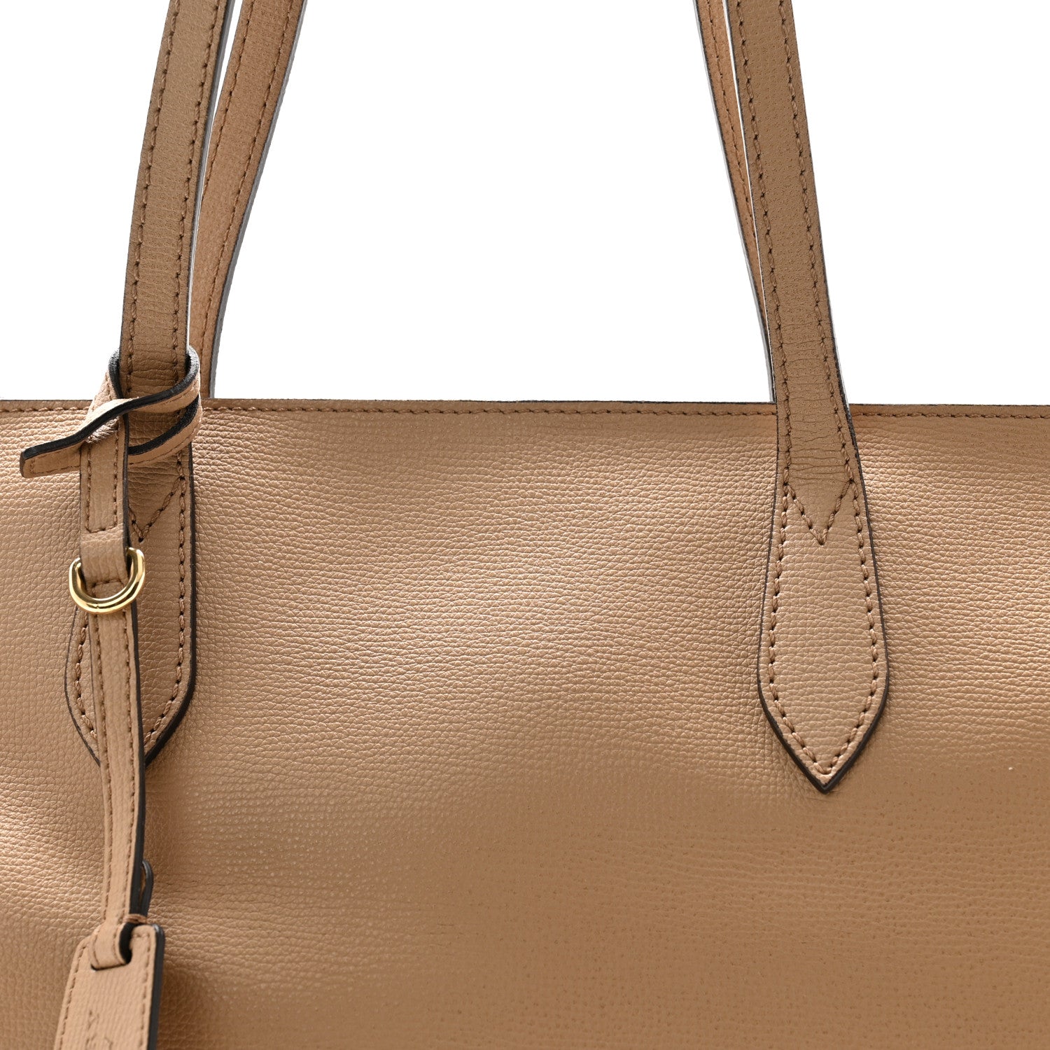 Burberry Grainy Calfskin Haymarket Check Medium Ardwell Zip Tote Camel 8 of 11