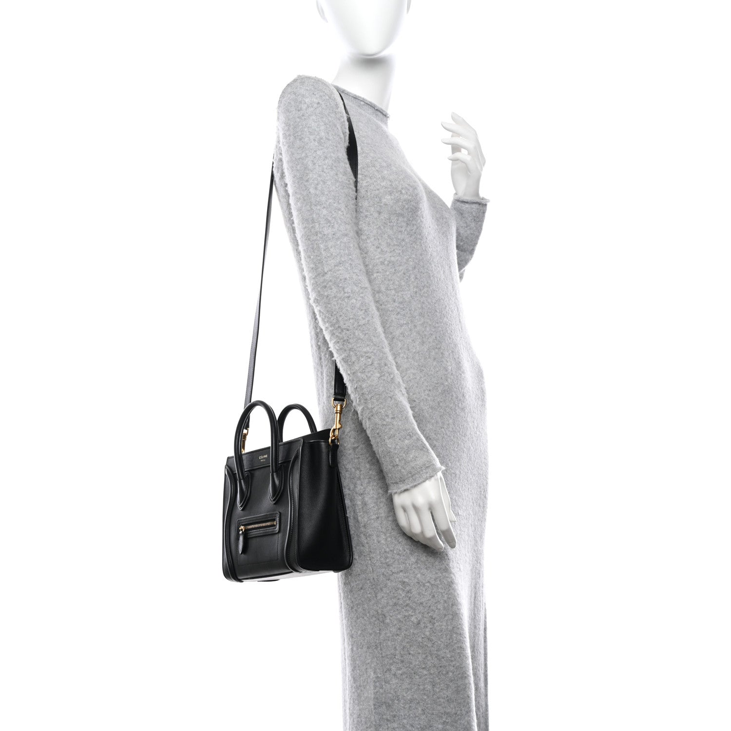 Celine Smooth Calfskin Nano Luggage Black 2 of 11