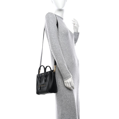 Celine Smooth Calfskin Nano Luggage Black 2 of 11