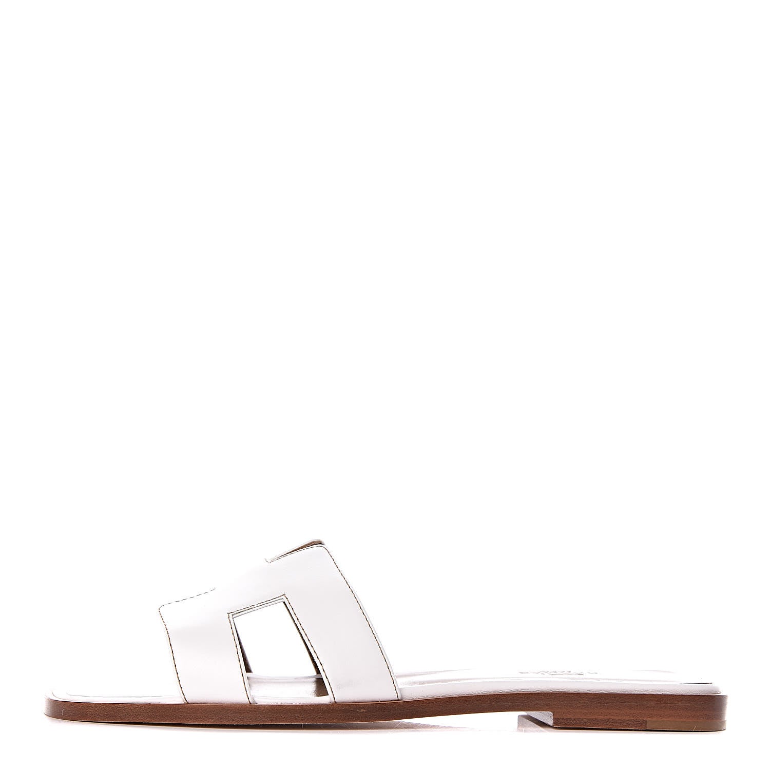 Hermes Box Calfskin Oran Sandals 37 White 1 of 10