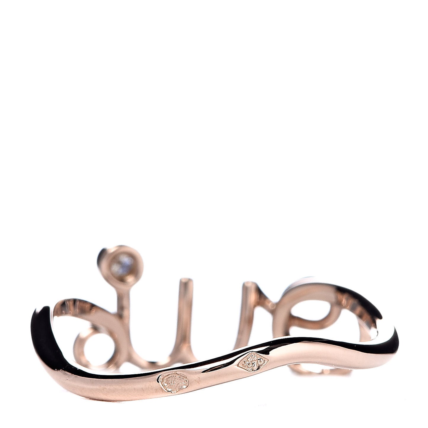 18K Rose Gold Diamond Oui Ring 54 7