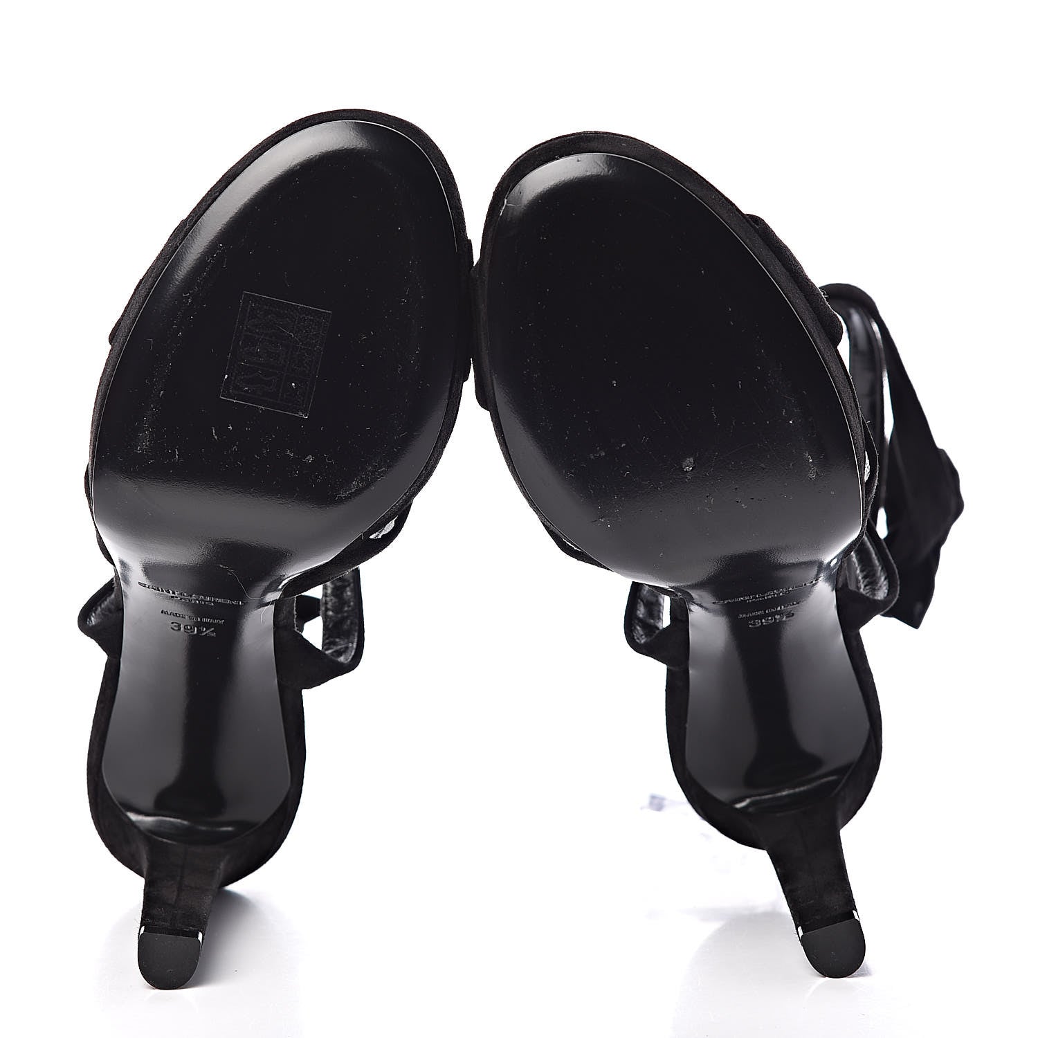 Saint Laurent Suede Hall 85 Platform Sandals 39.5 Black 7 of 12
