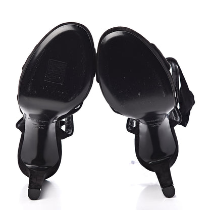 Saint Laurent Suede Hall 85 Platform Sandals 39.5 Black 7 of 12