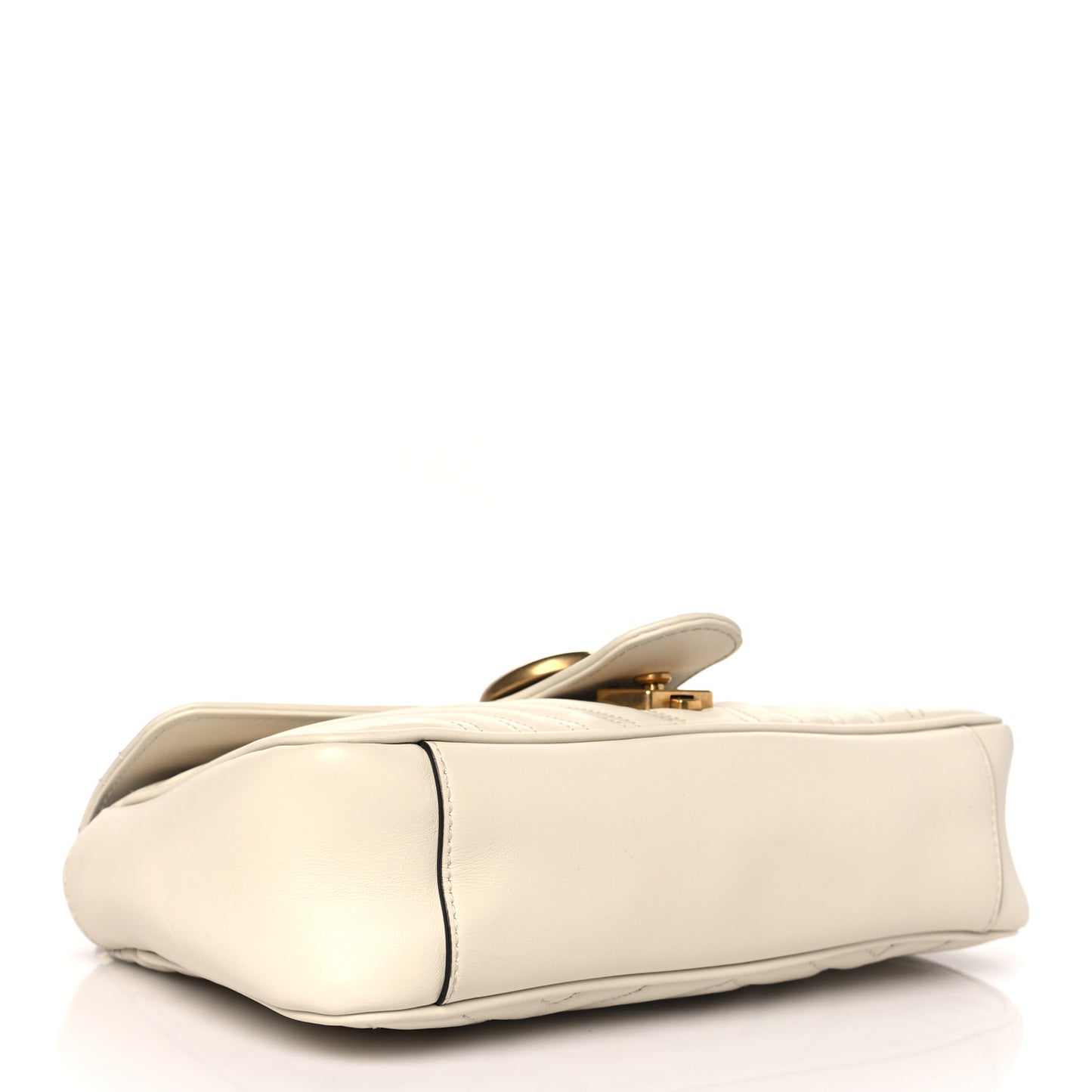 Calfskin Matelasse Small GG Marmont Shoulder Bag White