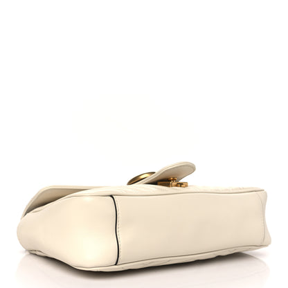 Gucci Calfskin Matelasse Small GG Marmont Shoulder Bag White 4 of 10