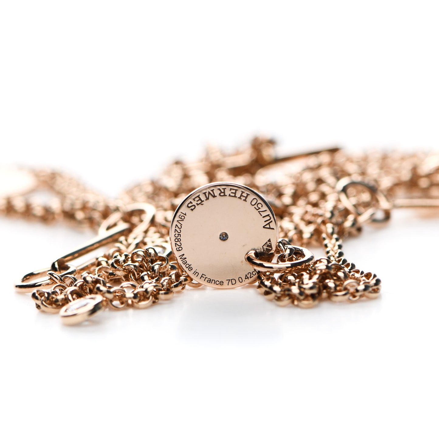 18K Rose Gold Diamond Long Gambade Necklace