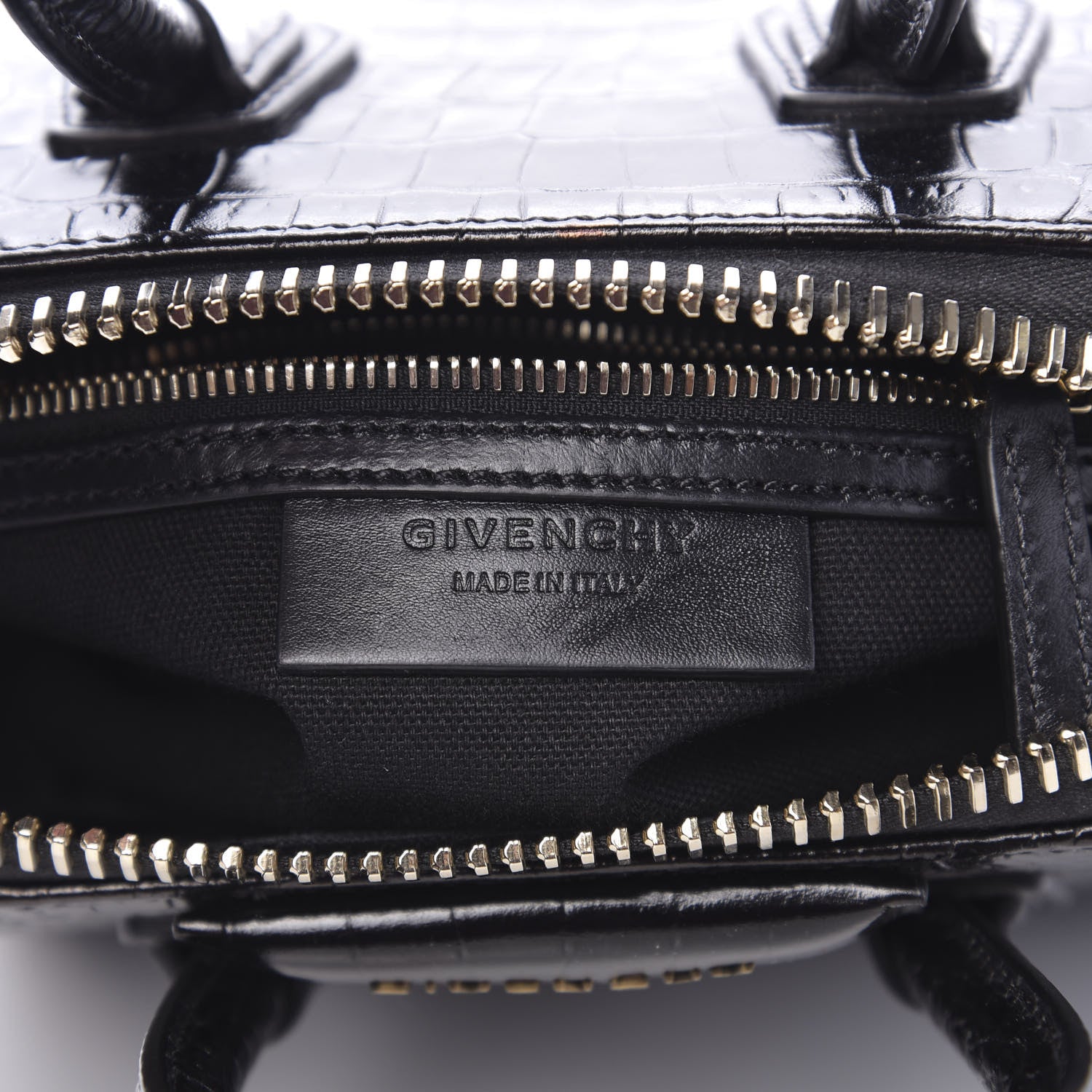 Givenchy Calfskin Crocodile Embossed Mini Antigona Black 6 of 11