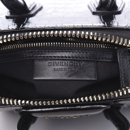 Givenchy Calfskin Crocodile Embossed Mini Antigona Black 6 of 11