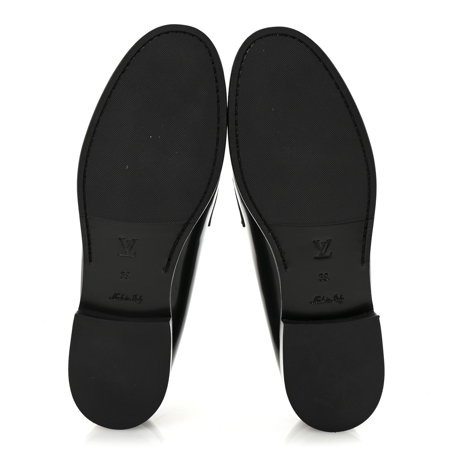 Louis Vuitton Glazed Calfskin Chess Flat Loafers 39 Black 6 of 9