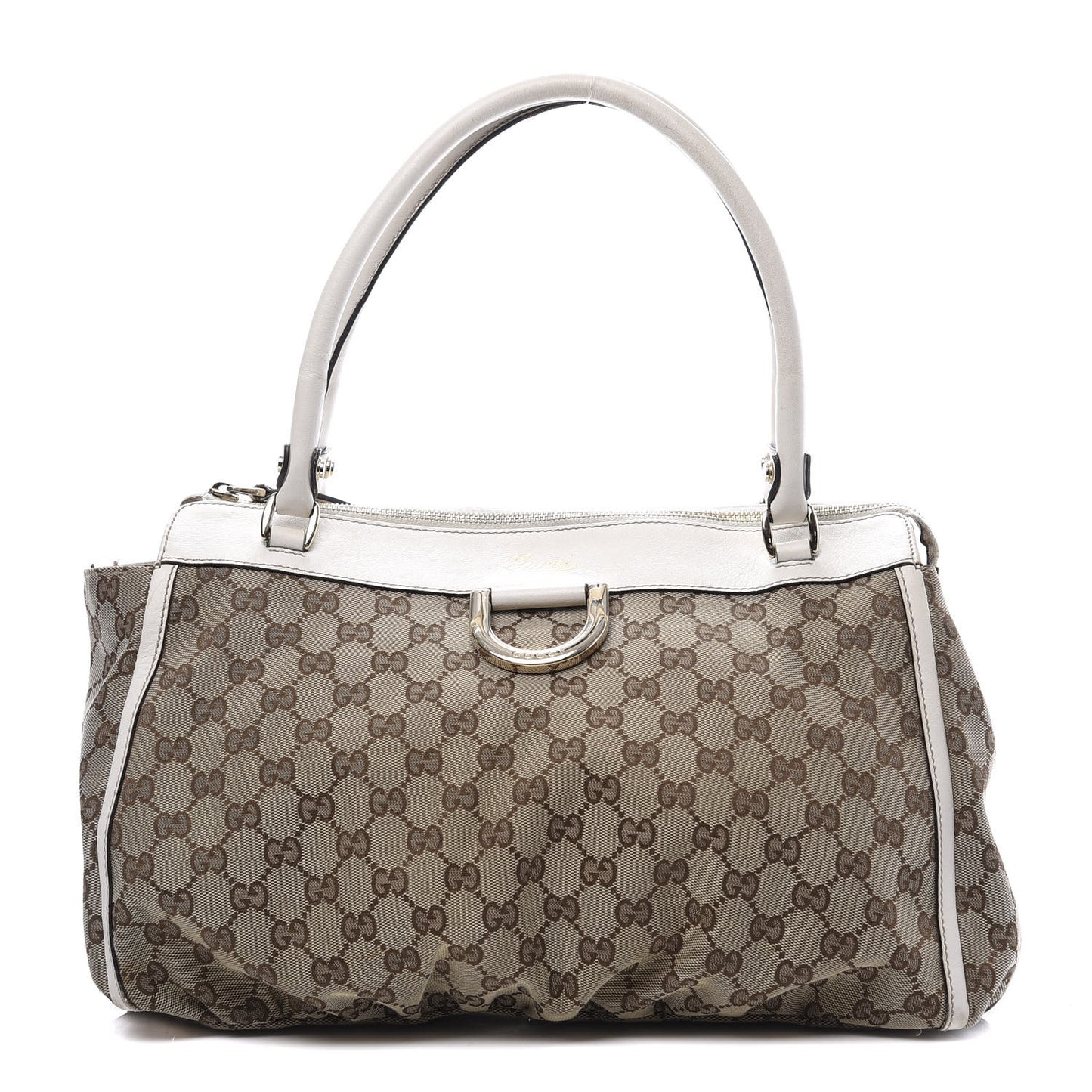 Monogram D Gold Ring Tote White