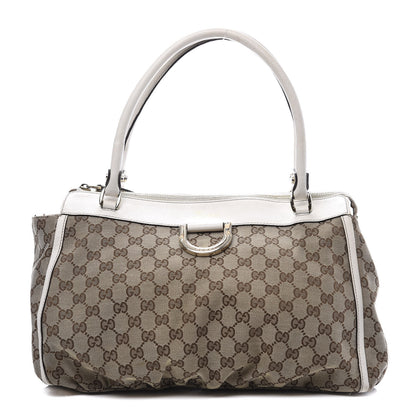 Gucci Monogram D Gold Ring Tote White 1 of 11