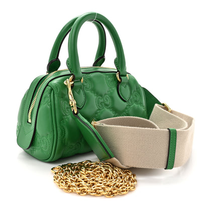 Gucci Calfskin GG Matelasse Mini Bowler Bag Spring Green Natural 3 of 10