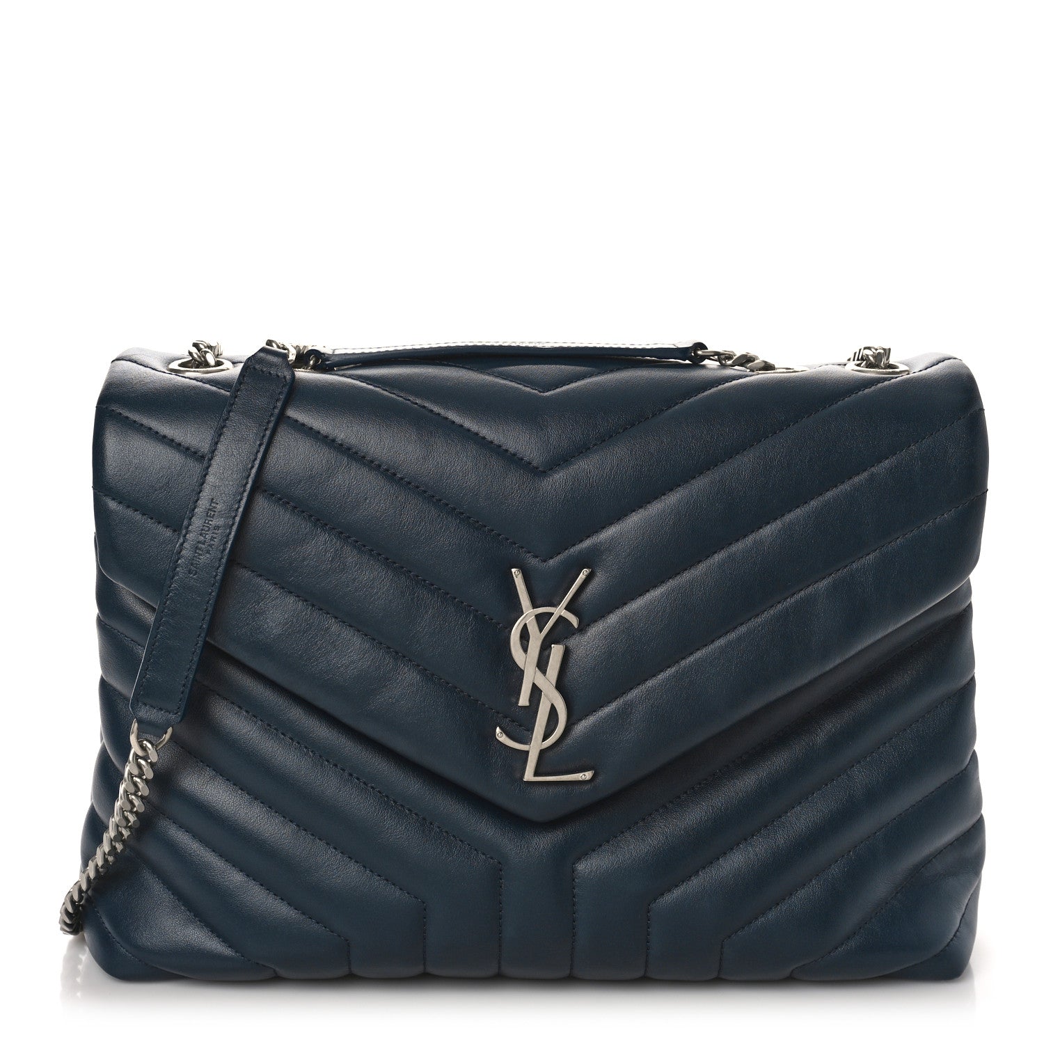 Saint Laurent Calfskin Y Quilted Monogram Medium Loulou Chain Satchel Medium Blue 1 of 8