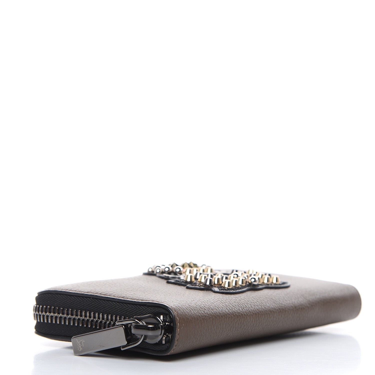 Christian Louboutin Calfskin Ecusson Panettone Zip Around Wallet Cafe 4 of 7