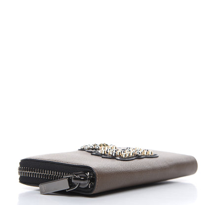 Christian Louboutin Calfskin Ecusson Panettone Zip Around Wallet Cafe 4 of 7