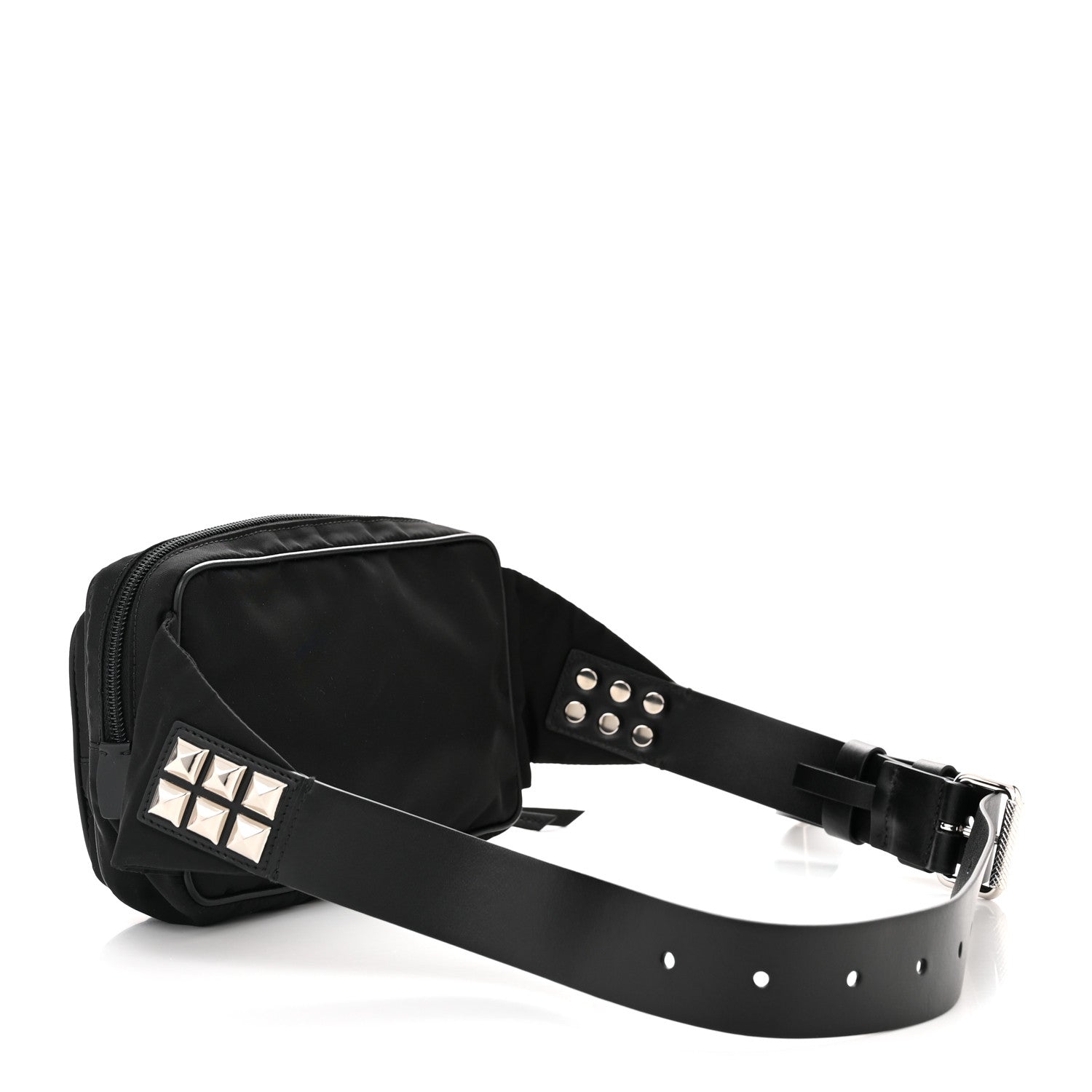 Prada Tessuto Nylon Saffiano Belt Bag Black 3 of 12