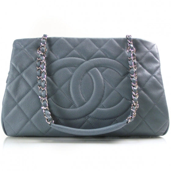 Caviar Timeless Classic Shopping Tote Blue