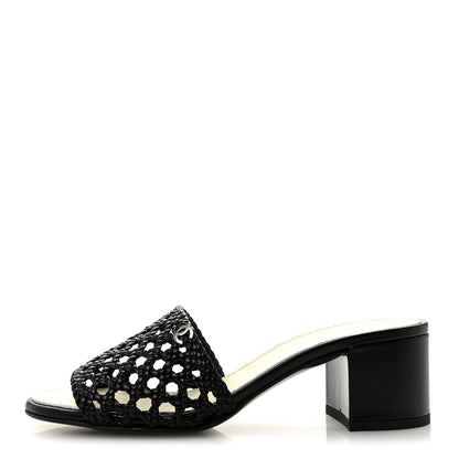 Chanel Goatskin Braided Mules 35 Black 1 of 8