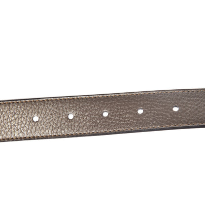 Gucci Calfskin Crystal Interlocking G Belt 110 44 Golden Beige 5 of 6