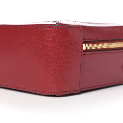 Gucci Suede Calfskin Web Small Ophidia Top Handle Shoulder Bag New Blue Romantic Cherry 8 of 9