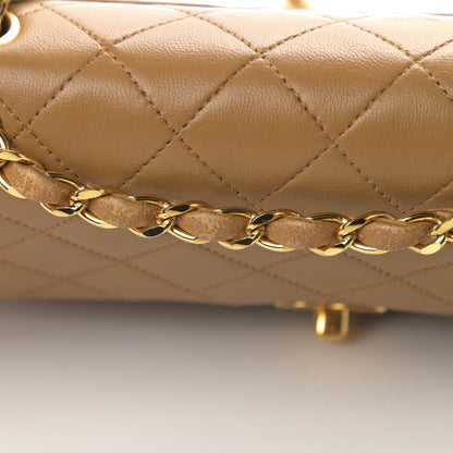 Chanel Lambskin Quilted Small Double Flap Beige 20 of 22