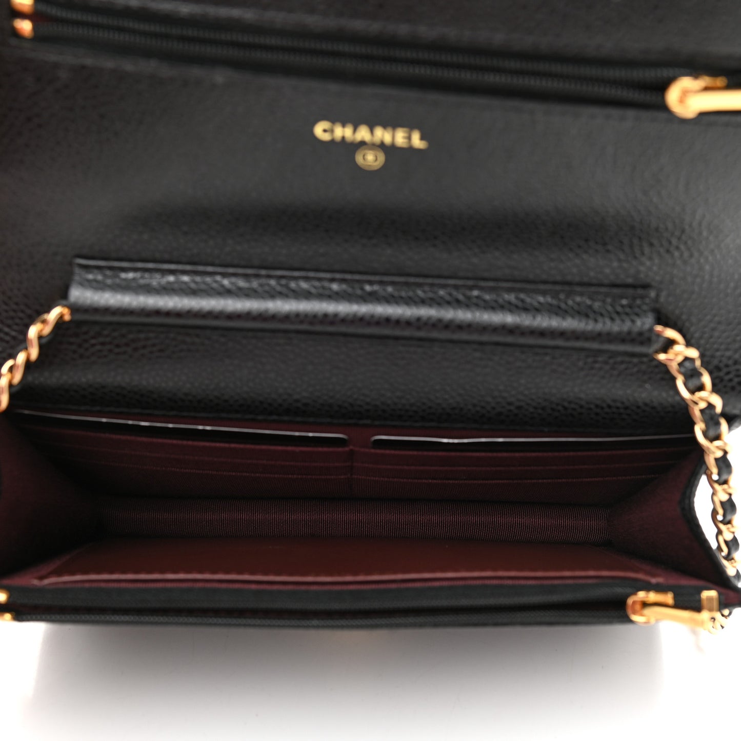 Caviar Quilted Wallet On Chain WOC Black