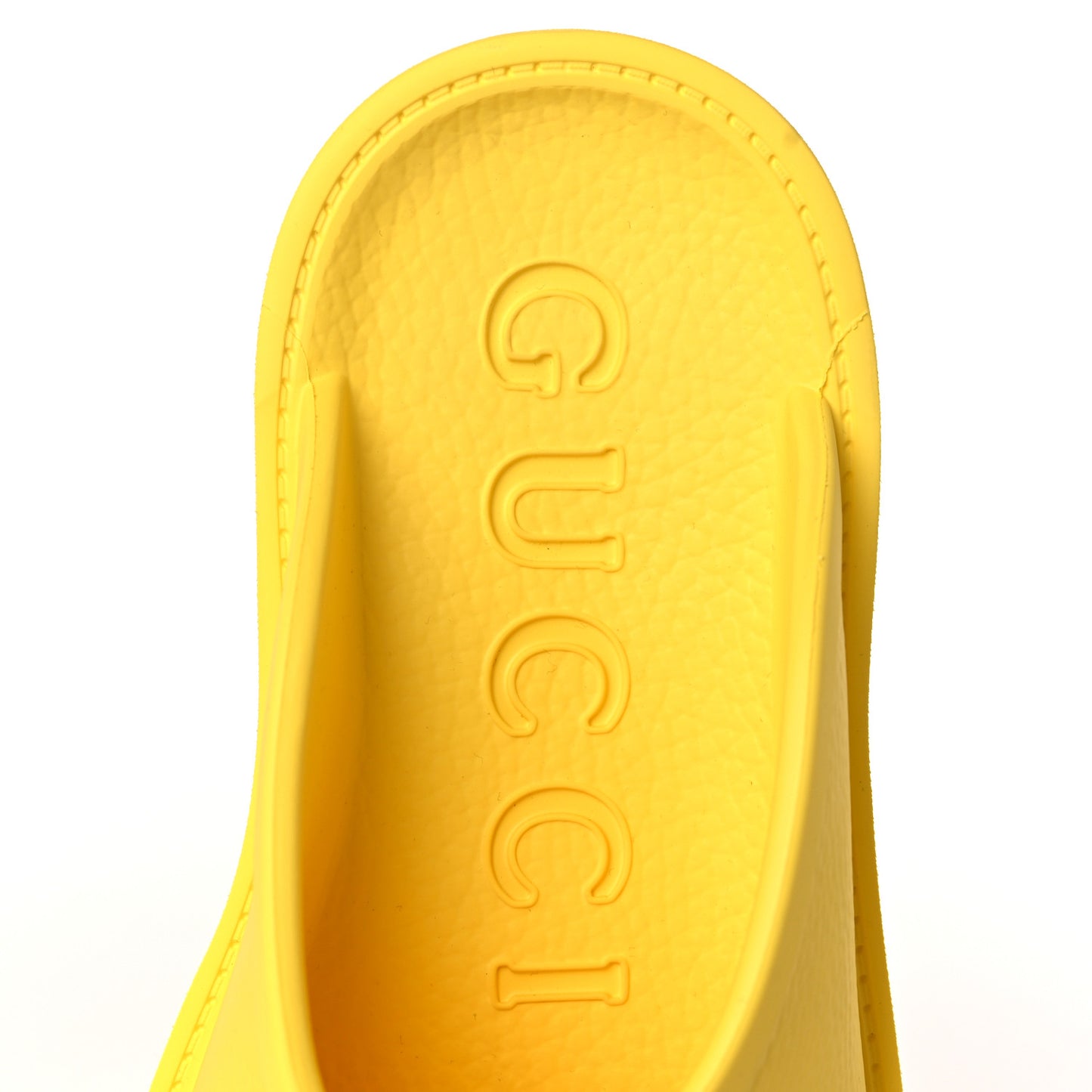 Rubber GG Monogram Perforated Elea Platform 55mm Lug Sole Sandals 37 Smile Yellow