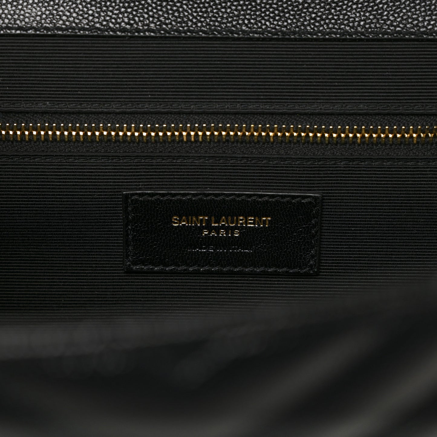 Grain De Poudre Matelasse Chevron Large Monogram Satchel Black
