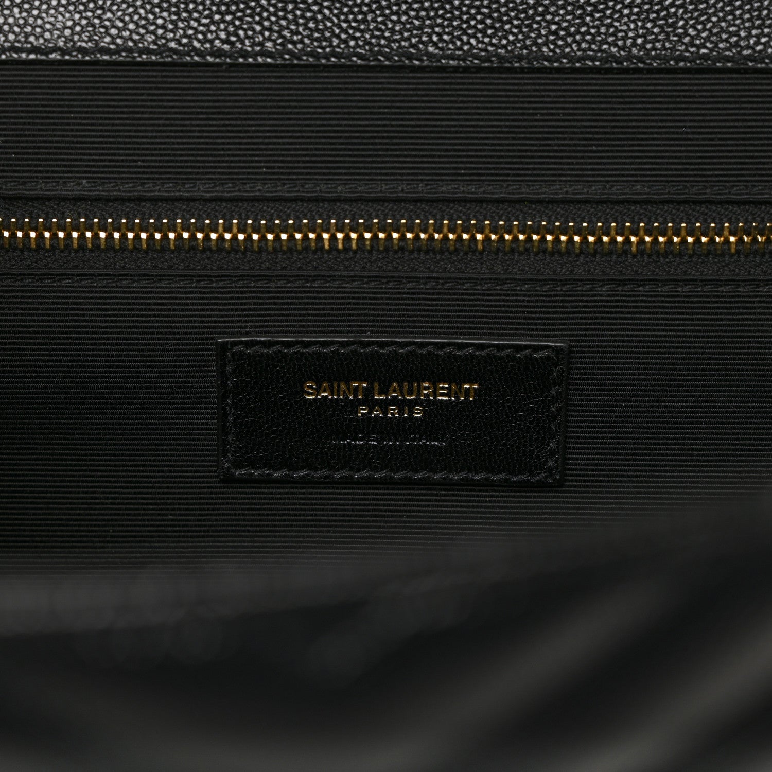 Saint Laurent Grain De Poudre Matelasse Chevron Large Monogram Satchel Black 5 of 8