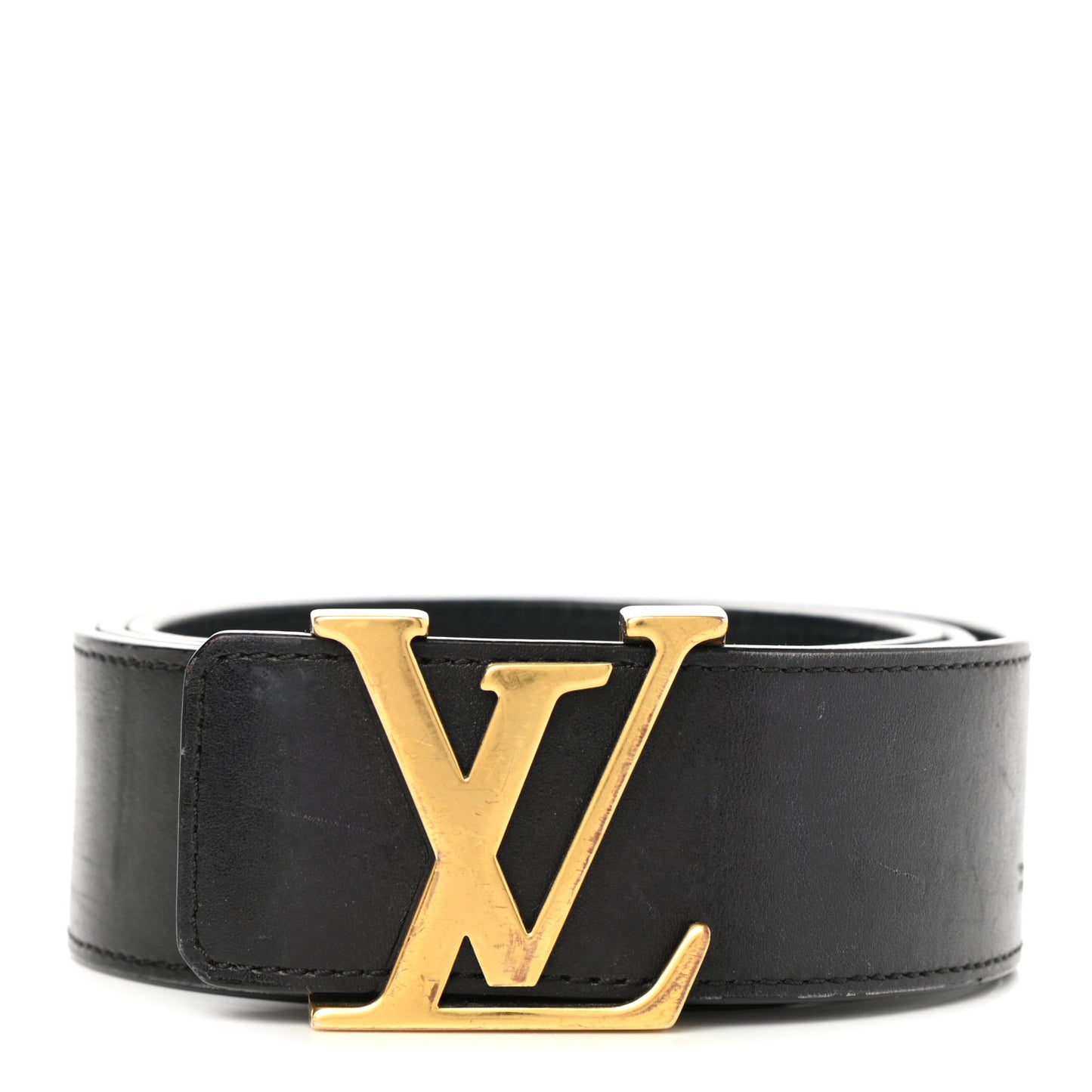 Calfskin 40mm LV Initiales Montaigne Belt 90 36 Black