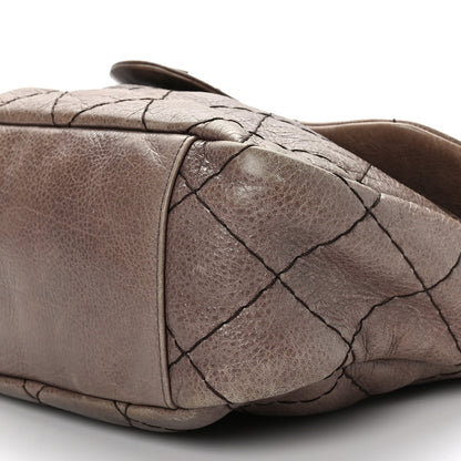 Chanel Glazed Calfskin Stitched On The Road Flap Beige 9 of 10