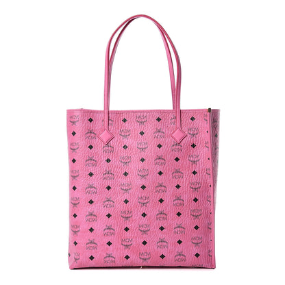 MCM Visetos Kira North South Shopper Tote Pink 3 of 10