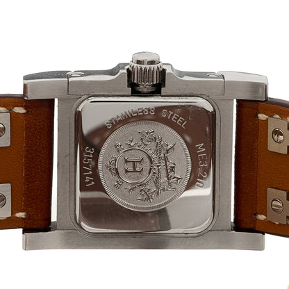 Hermes Stainless Steel Barenia 23mm Medor Double Tour Quartz Watch Fauve 4 of 5