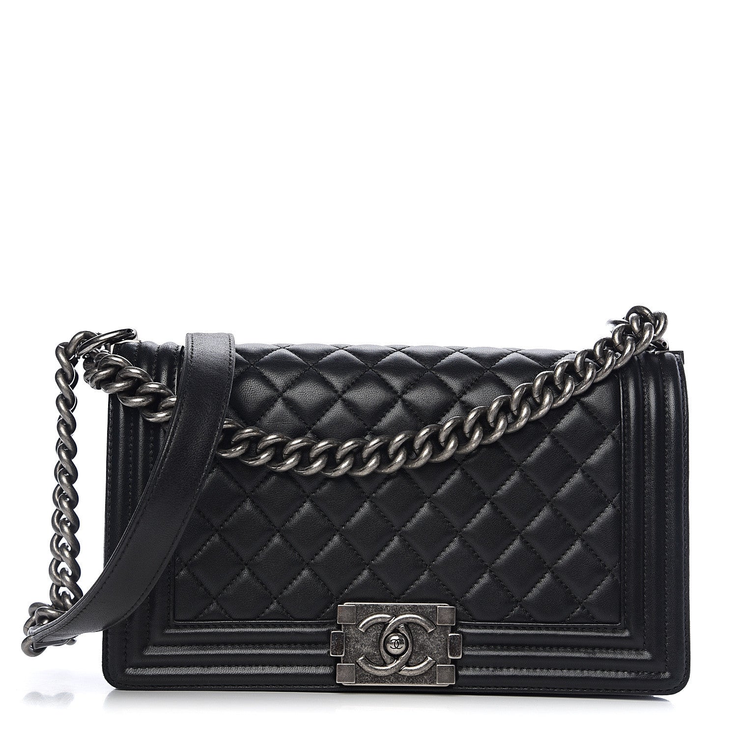 Chanel Lambskin Quilted Medium Boy Flap Black 1 of 11