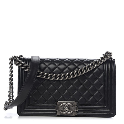 Chanel Lambskin Quilted Medium Boy Flap Black 1 of 11