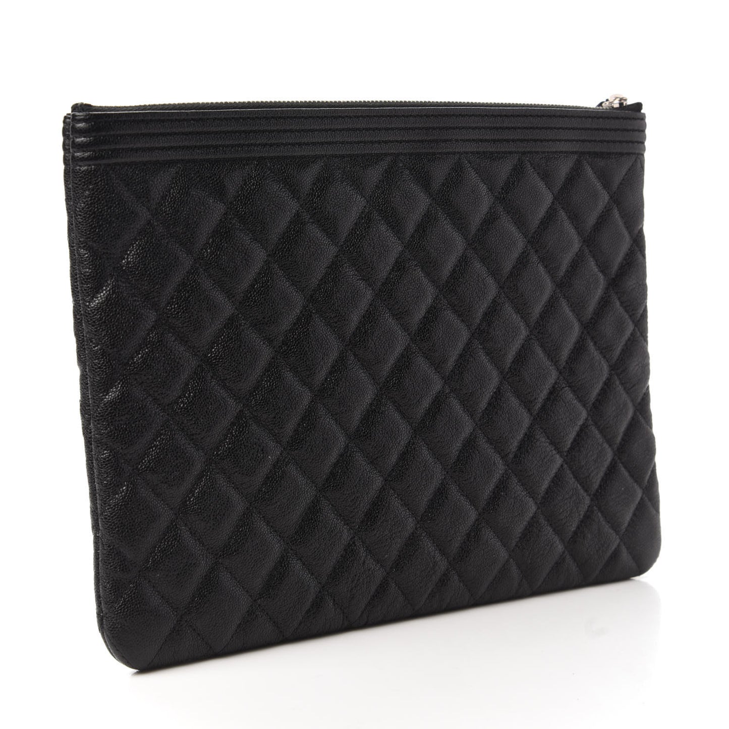 Caviar Quilted Medium Boy Cosmetic Case Black