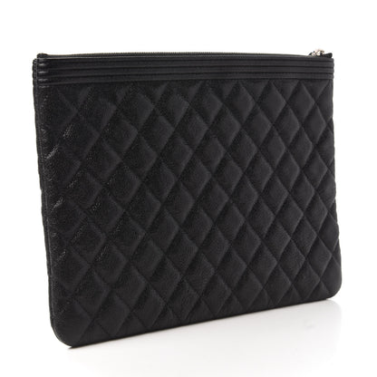 Chanel Caviar Quilted Medium Boy Cosmetic Case Black 3 of 10