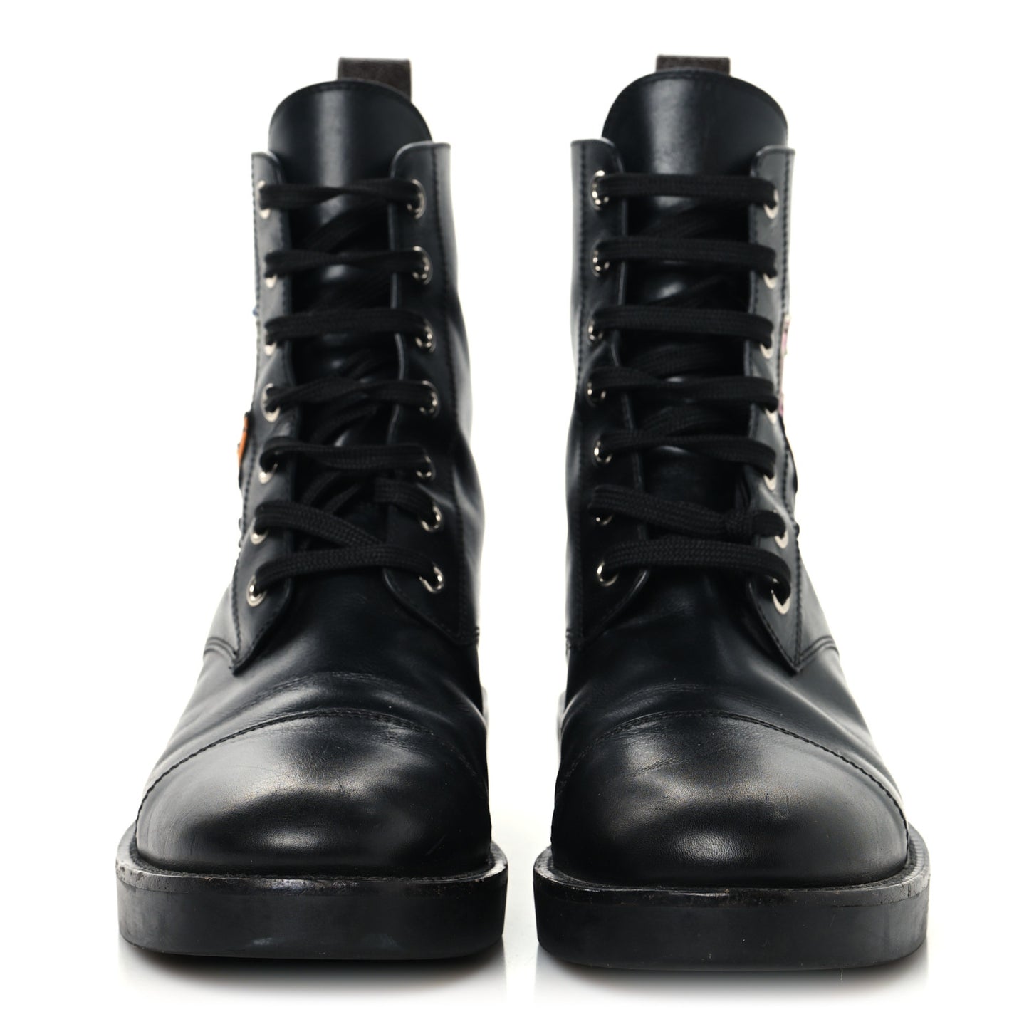 Calfskin LV Black Heart Flat Ranger Boots 37 Black