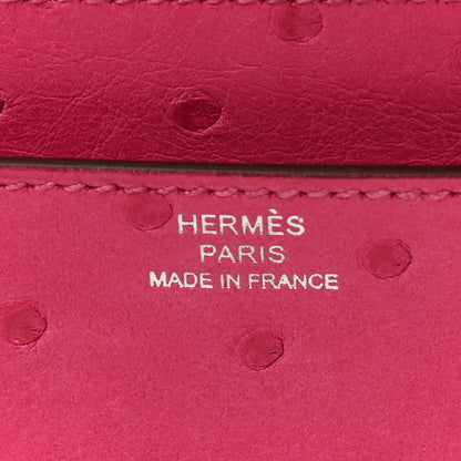 Hermes Ostrich Constance Long Wallet Rose Tyrien 7 of 7