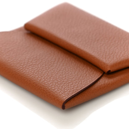 Hermes Evercolor Bastia Verso Coin Purse Gold Beige De Weimar 9 of 10